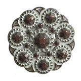 Copper & White Bead-Look 3/4" Button  #SWC-60
