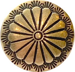 Small Sunflower Concho Button 1/2" Brass #SW-6 Western Southwest