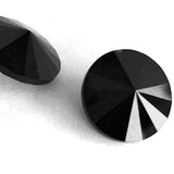 Swarovski Jet Black Crystal Button, Faceted, Round 1/2" 12mm
