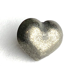 Tiny "Pewter" Heart Buttons, Antique Silver Finish 3/8"  #SK1750