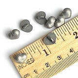 Tiny "Pewter" Heart Buttons, Antique Silver Finish 3/8"  #SK1750