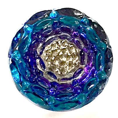 Last One, Purple Indigo Small Infinity Flower Czech Glass 13mm  9/16"  # CZ 150-B