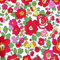 Button Bird Bright Red, Pink Wild Roses Liberty Tana Lawn Cotton