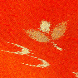 Orange Wool "Ikat" Vintage Kimono Print from Japan, By the Yard #718