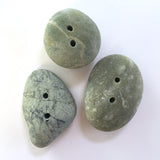 Beach Stone Buttons, 3 Large Green # BCH-52