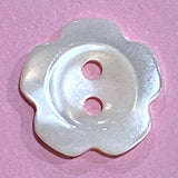 White Plumeria 2-Hole 1/2" Pearl Shell Button #680