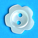 White Plumeria 2-Hole 5/8" Pearl Shell Button #679