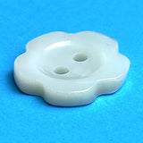 White Plumeria 2-Hole 5/8" Pearl Shell Button #679