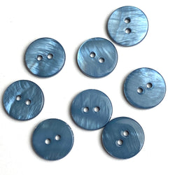 Cool Blue Gray Darker Color River Shell 5/8" 2-hole Button, Pack of 8 for $8.50   #1789-D