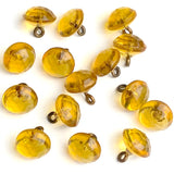 3/8" Golden Topaz Vintage Faceted Glass Buttons, Clear  # GL376