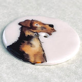Terrier Dog Button Large Porcelain 1-1/2"