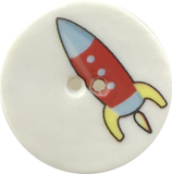 Porcelain Rocket Button 1-1/8"