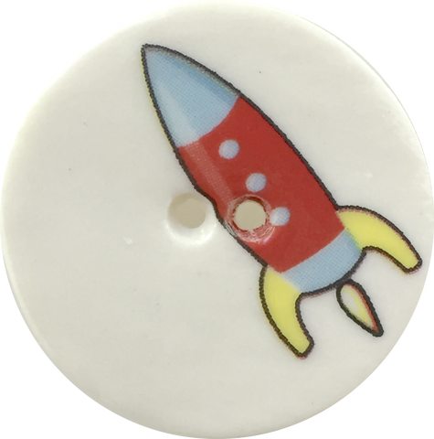 Porcelain Rocket Button 1-1/8"