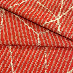 Red Stripe Crackle Lines Vintage Kimono Wool from Japan By the Yard #751
