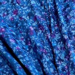 REMNANT, 3/4 Yard Piece, Midnight Pacific / Purple Rain Hand-Dyed Rayon Challis #541