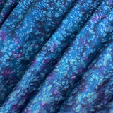 REMNANT, 3/4 Yard Piece, Midnight Pacific / Purple Rain Hand-Dyed Rayon Challis #541