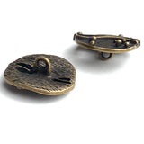LAST ONE Artform Antique Brass Roundish Button, 3/4" (Smaller Size)  #SK889