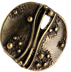 Artform Antique Brass Roundish Button, 3/4" (Smaller Size)  #889