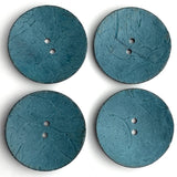 Turquoise Extra Large Coconut Button "Rustica"  2-1/4" Scooped