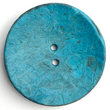 Turquoise Extra Large Coconut Button "Rustica"  2-1/4" Scooped