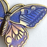 Butterfly Button, Metal 1.75" Violet/Gold, by Susan Clarke, #SC-238