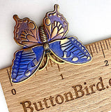 Butterfly Button, Metal 1.75" Violet/Gold, by Susan Clarke, #SC-238