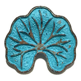 Lotus Leaf Blue/Copper Button 1"   #SWC-28