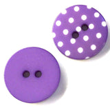 Purple Lavender Dots Plastic Button 9/16" or 11/16"
