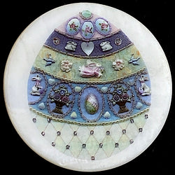 Easter Egg Mother of Pearl Button, Blue, 1-3/8" #SC-1673 by Susan Clarke