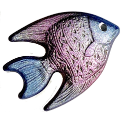 Fish Button Purple by Susan Clarke   7/8"  # SC-617