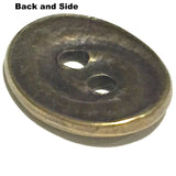 Swirl Oval Button 3/4" x 1/2" Antique Brass Tierra Cast #6574-27