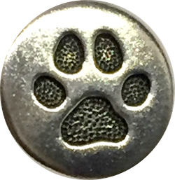 Small Silver Paw Button 1/2" Tierra Cast  #6599-12