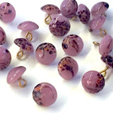 Purple Glass Speckles Small Vintage Glass Button, 3/8" #GL 380