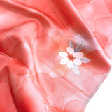 Pink/Vermillion "Watercolor" Bokashi Kimono Silk Satin By the Yard  #609