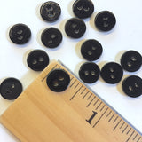 SALE, Small Shiny Black River Shell 2-Hole 3/8" Button, 9mm, PACK OF TEN # SK-2255