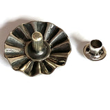 3/4" Repousse RIVET Back Button, Nickel Silver #SW-26