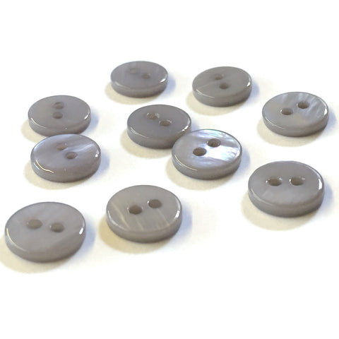 3/8" Warm Gray River Shell2-hole Button, TEN for $8.00  #2254