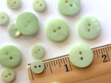 3/8" Pastel Green River Shell 2-hole Button, 9mm, TEN for $8.50 #2245
