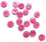 3/8" Bright Pink River Shell 2-hole Button, TEN for $8.00  #2251