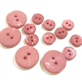 Dusty Rose River Shell 5/8" 2-hole Button, Pack of 8 for $8.00  #1784