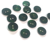 1/2" Green Shell Button, Dark Emerald Pearl 2-hole Pack of TEN   #190-D