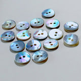 11/16" Light Blue Pearl Shell 2-hole Button, 4 for $5.50. #300962-D