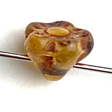 Amber/Golden Brown Czech Glass Daisy Buttons, TINY 1/4"  #AB-6803