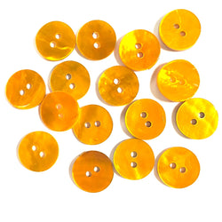 5/8" Golden Yellow Pearl Shell 2-hole Button, 6 for $7.20   #280846-D