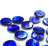 11/16" Cobalt Blue Pearl Shell 2-hole Button, 4 for $5.50   #300902-D