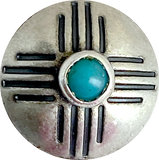 Zia Symbol with 'Turquoise'  5/8" Southwest Concho Button  #SW-218
