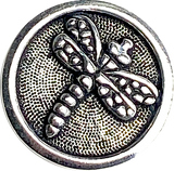 Dragonfly Silver / Black Button 5/8" from Tierra Cast  #6573-12
