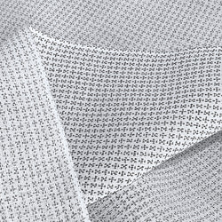 Airy White Hemp/Cotton? / Tiny Black Sketches Vintage Kimono Fabric 7/8 Yard REMNANT#245
