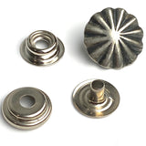 Southwest Repousse 3/4" Nickel Silver with Snap Back (4 pieces total). #SW-220