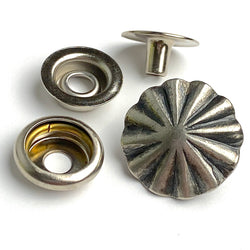 Southwest Repousse 3/4" Nickel Silver with Snap Back (4 pieces total). #SW-220